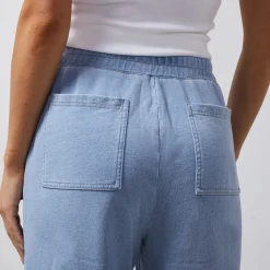 MONROW Indigo French Terry Pocket Pant LIGHTWASH Best Sale